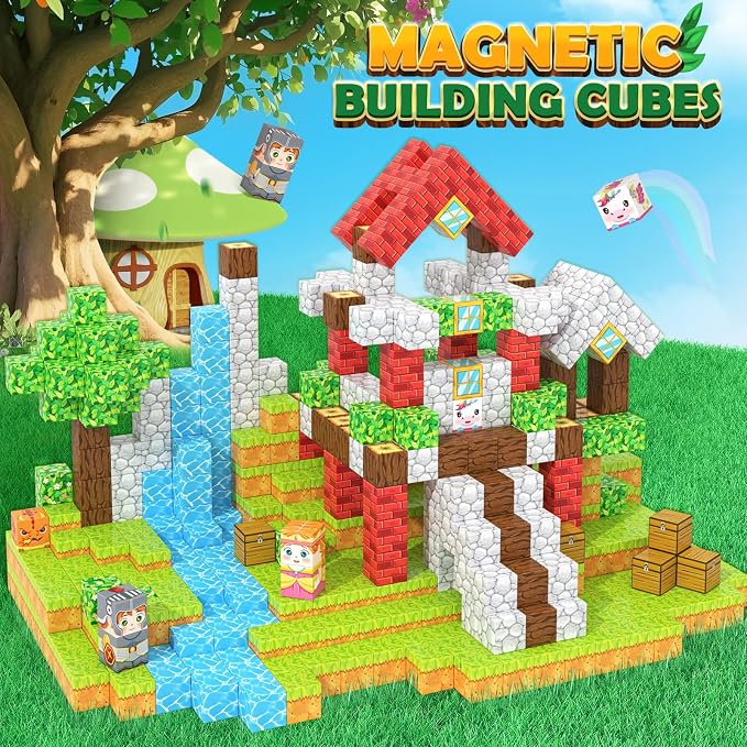 Magnetic Blocks - Build Mine Magnet World Set for Kids Toys Age 3-5 6-8 - Image 2
