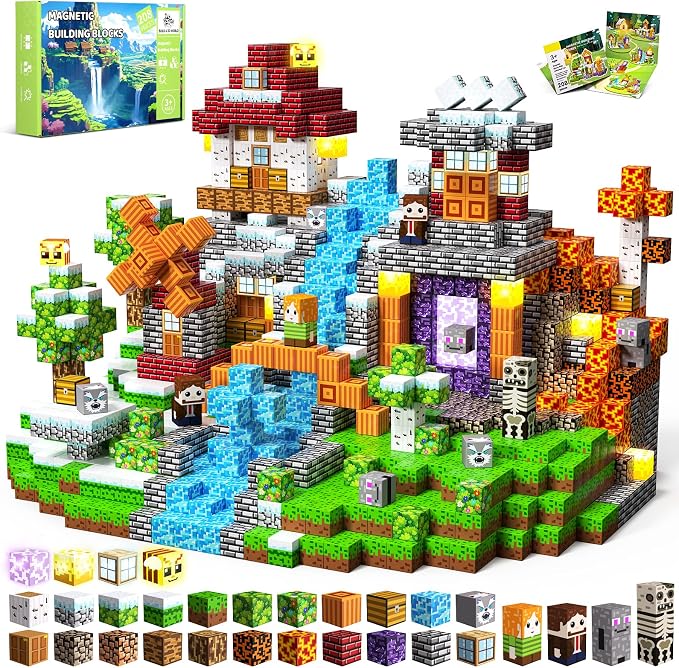 208PCS Magnetic Blocks, Building Cubes, Boys Kids Gifts Toys by SSAWER
