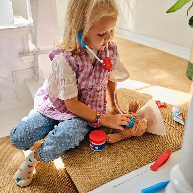 Melissa & Doug Examine and Treat Pet Vet Play Set, 24-Piece Animal Doctor Playset with Dog & Cat Plushies, Pet Doctor Kit & Accessories, Preschool Toys for Girls & Boys Ages 3+ - Image 2