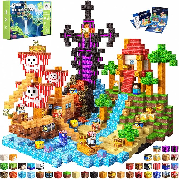 208PCS Magnetic Blocks, Building Cubes, Boys Kids Gifts Toys by SSAWER