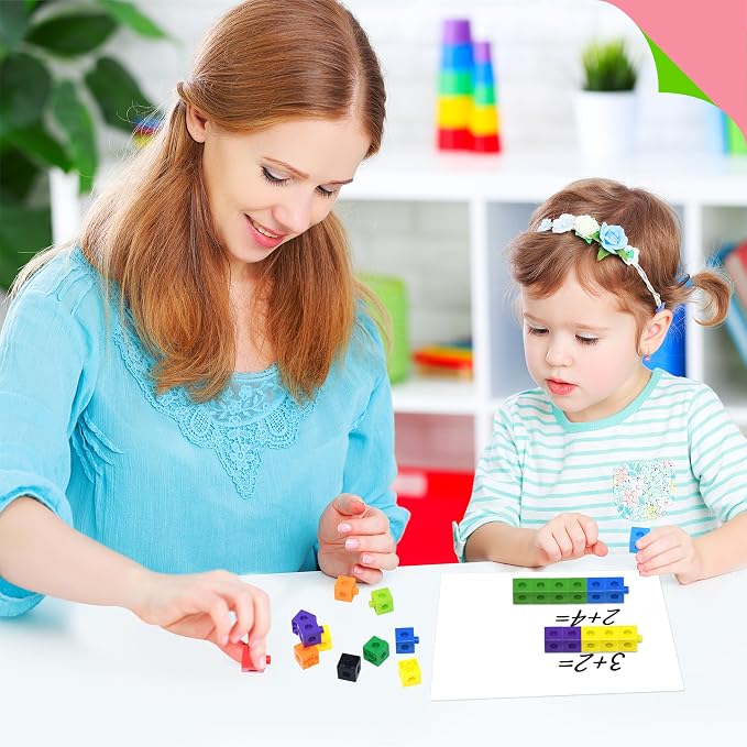 SpriteGru 300PCS Math Linking Cubes, Math Cubes Manipulative Connecting and Counting Snap Blocks for Early Math and Construction, Educational Toy for Preschool, Kindergarten, Homeschool - Image 7