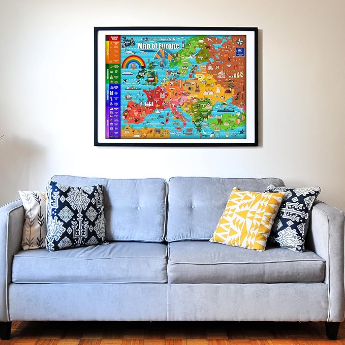 Think2Master Colorful Map of Europe 250 Pieces Jigsaw Puzzle. Great Puzzle for Adults & Seniors Easier to Handle Larger Pieces. Size: 14.2” X 19.3” - Image 4