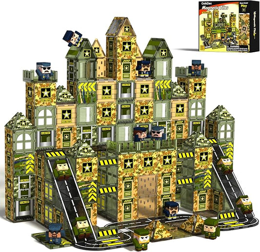 GobiDex 100PCS Army Magnetic Building Blocks Set for Kids Ages 3+ by GobiDex
