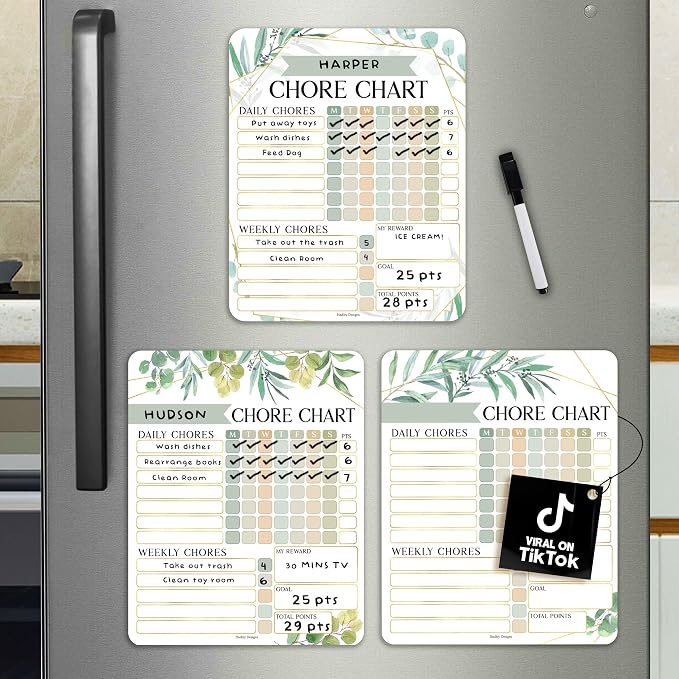 Magnetic Chore Chart for Kids Multiple Kids Chore Board for Home and School by HadleyDesigns