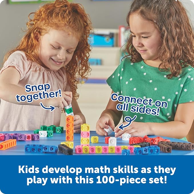 Learning Resources MathLink Cubes - Set of 100 Cubes, Ages 5+ Kindergarten, STEM Activities, Math Manipulatives, Homeschool Supplies, Teacher Supplies - Image 2