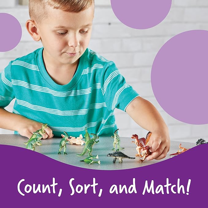 Learning Resources Dinosaur Counters - 60 Pieces, Ages 3+, Toddler Montessori Toys, Stacking Shape, Gifts For Boys And Girls, Sorting And Matching Skill Activities - Image 3