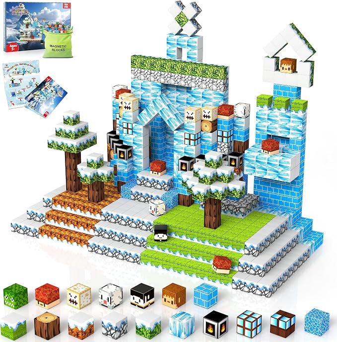 150PCS Magnetic Blocks for Kids Age 3+, Snow World by Hltyigr