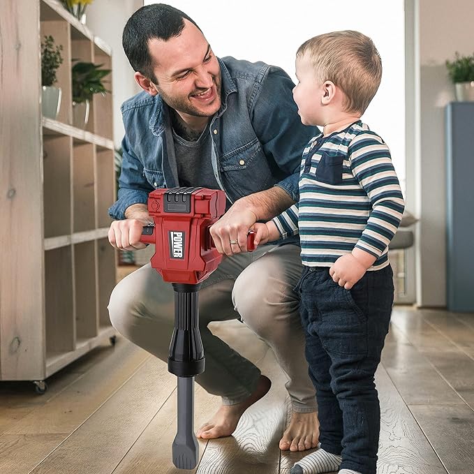 Toy Choi's Kids Jackhammer Toy Drill - Pretend Play Jackhammer with Realistic Sound & Action, Kids Construction Toys for Boys Girls Aged 3-5,4-7