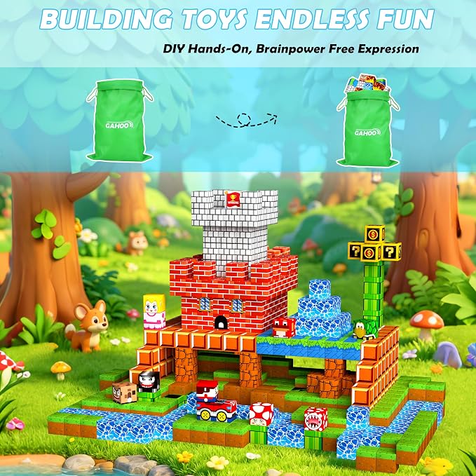 Magnetic Blocks, 220PCS Magnetic Building Blocks Tiles for Kids Aged 3-10 - Image 3