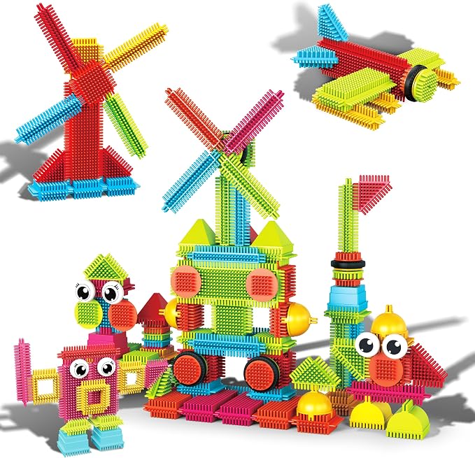 PicassoTiles Toys 112 Piece Hedgehog Blocks STEM Building Tiles Set Construction Learning Toy Stacking Interlock Block, Creativity Beyond Imagination, Inspirational, Recreational, Educational PTB112 by PicassoTiles