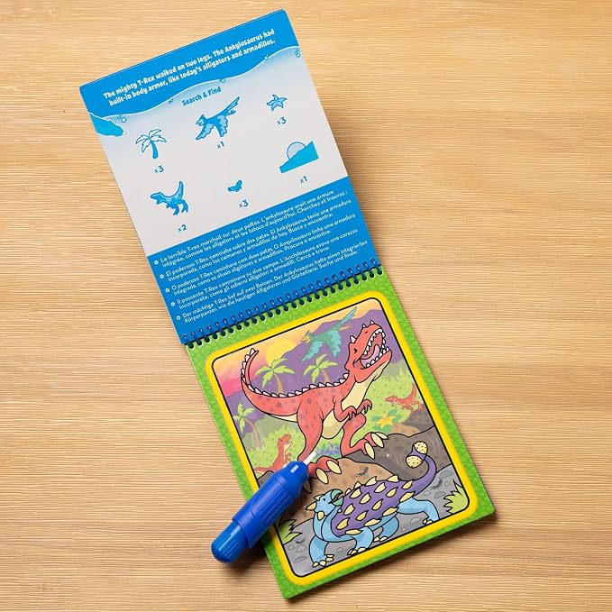 Melissa & Doug On The Go Water Wow! Mess Free Coloring Book, Reusable Water-Reveal Activity Pad, Dinosaurs, Travel Toys, Party Favors, for Toddlers & Kids Ages 3+ - Image 2