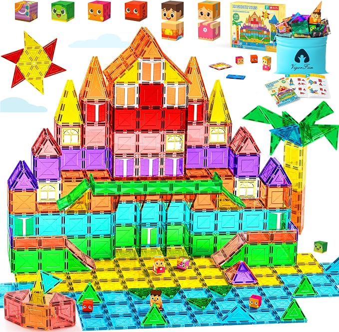VigorFun Magnetic Tiles Building Toys Set with 8 Magnetic Blocks for Kids by Vigorfun