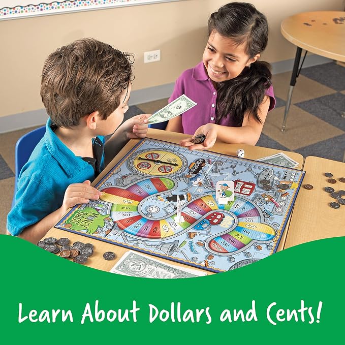 Learning Resources Money Bags Math Game - Classroom Math Games, Financial Literacy for Kids, Counting Board Game - Image 2