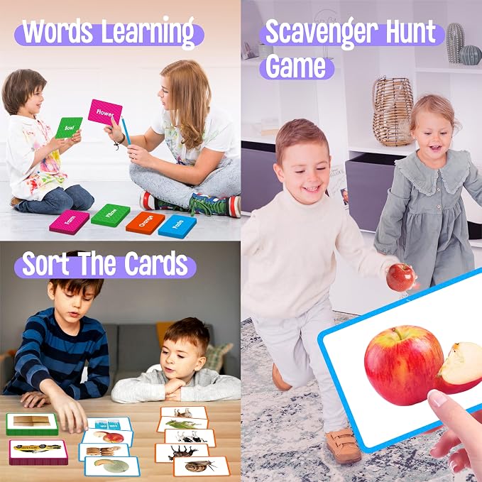 140 Noun Picture-Word Cards, Picture Flashcards Language Builder Visual Aid Speech Development Tool for Autism, ESL Teaching Materials for Adults, Non-Verbal Children Vocabulary Builder for Toddlers - Image 6
