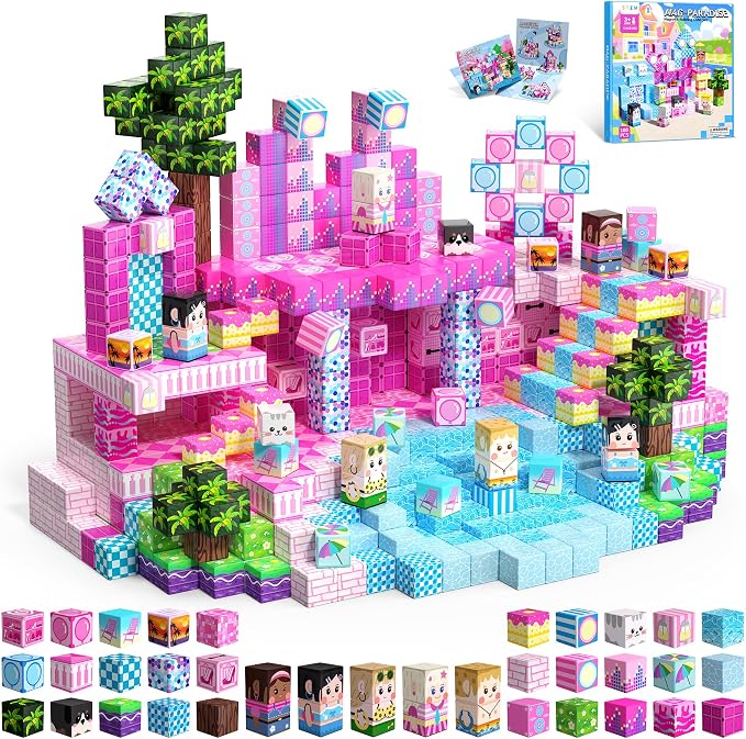 100PCS Magnetic Blocks for Girls, Building Cubes for Kids Gifts Toys by SSAWER