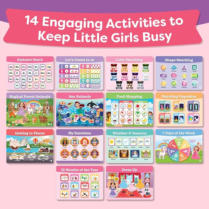 3 Year Old Girl Gifts - Montessori Busy Book For Toddlers 3-5, 4 Year Old Girl Birthday Gifts, Princess Dress Up Unicorn Toys for Girls - Preschool Learning Activities, Toddler Travel Toys for Girls - Image 2