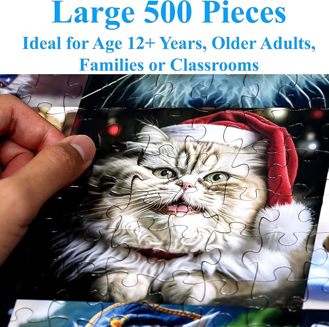 Think2Master Cute Cats 250 Pieces Jigsaw Puzzle Featuring heartwarming Kittens and Cats. Fun Puzzle for Adults & Teens. Great Gift. Size: 14.2” X 19.3” - Image 4