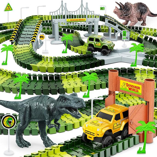 Dinosaur Tracks, 271 PCS Create A Dinosaur World Road Race Kids Boys Toys by Hony