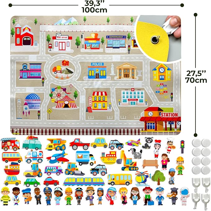 City Felt Board for Kids 3-5 Years Old - Preschool Learning Activities - Image 2