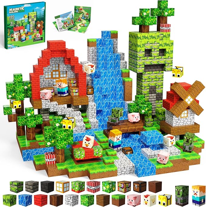 Magnetic Blocks, 100PCS Building Cubes, Boys Kids Gifts Toys by SSAWER