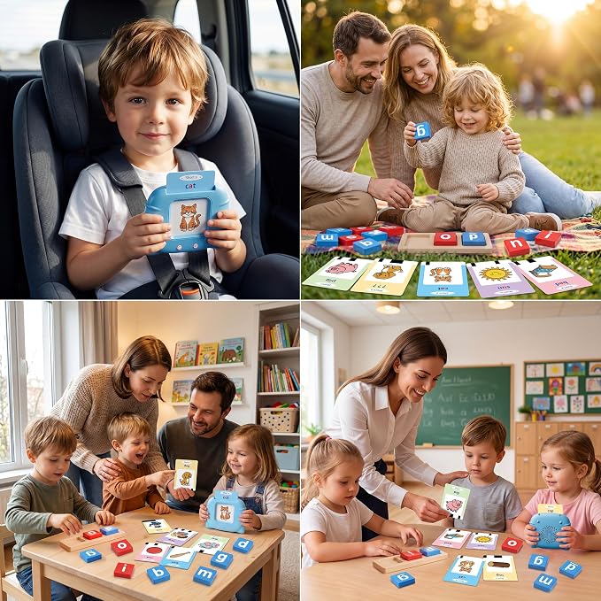 Talking Flash Cards & CVC Word Blocks Phonics Game Set for Toddlers - Image 7