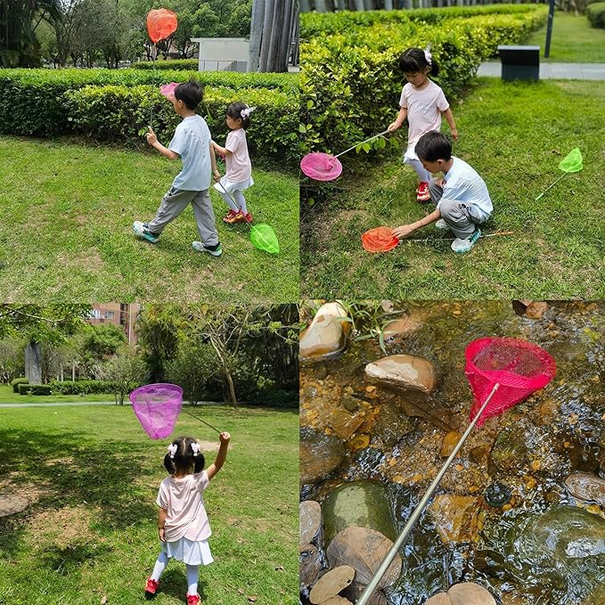 #1 M-jump 3 Pack Colored Telescopic Butterfly Nets - Great for Catching Insects Bugs Fishing - Outdoor Toy for Kids Playing - Extendable from 6.8" to 34"… - Image 5