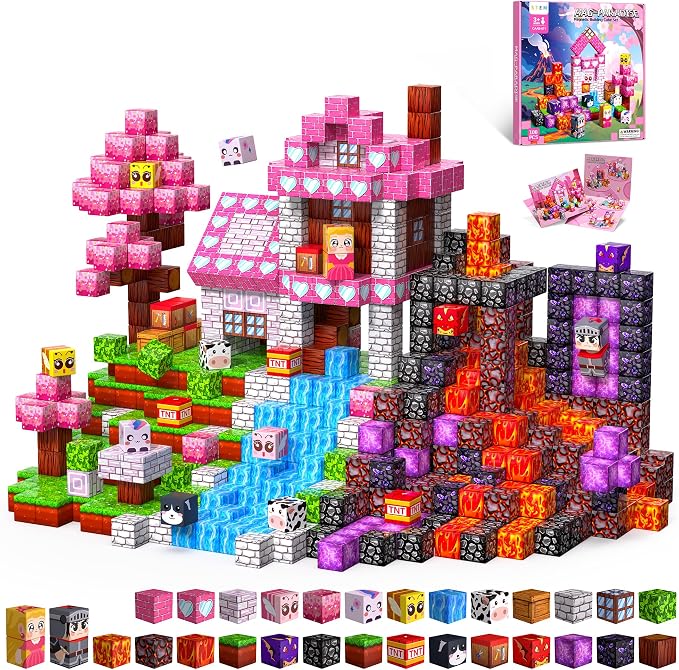 100PCS Magnetic Blocks for Girls, Building Cubes for Kids Gifts Toys by SSAWER