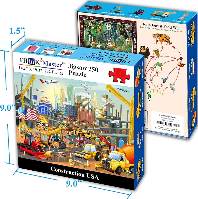 Think2Master Construction in New York City, USA 250 Pieces Jigsaw Puzzle. Great Puzzle for Adults and Seniors. Easier to Handle Larger Pieces. Size: 14.2” X 19.3” - Image 5