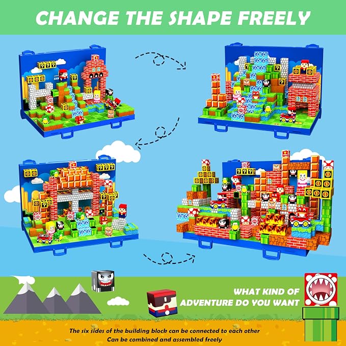 120PCS Magnetic Blocks, Magnetic Building Blocks Cubes, STEM Toy for Kid - Image 4