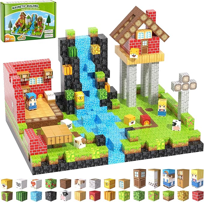 150PCS Magnetic Blocks, Magnetic Building Blocks, 0.63in Magnetic Building by Fitrobust