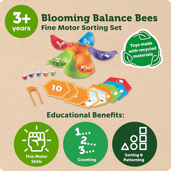 Learning Resources Blooming Balance Bees Fine Motor Sorting Set - Image 5