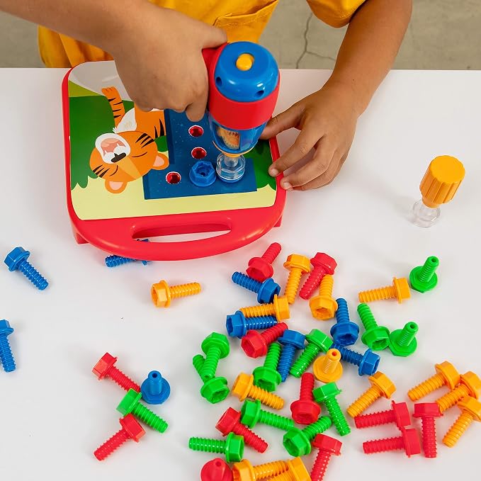 Educational Insights Design & Drill ABCs & 123s - Building Construction Toys for Toddlers, Kids Tool Set with Drill Toy, Preschool Learning Activities, Toddler STEM Toys for 3+ Year Old - Image 2
