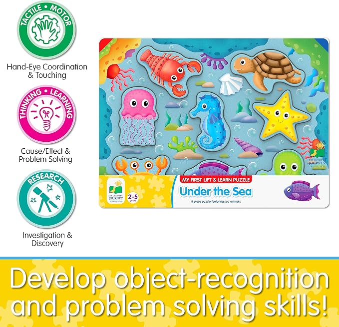 The Learning Journey: Under The Sea Lift & Learn - 26 Piece Puzzle - Ocean Friends Puzzles for Toddlers - Preschool Games & Activities for Preschool Games & Activities for Children Ages 2-5 Years - Image 5