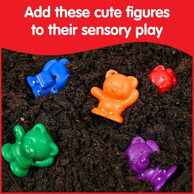 edxeducation Small Bear Counters - Mini Jar - Set of 60 - Early Math Manipulatives - Bear Counters, Tweezers and Actvity Guide - Home Learning - Image 6