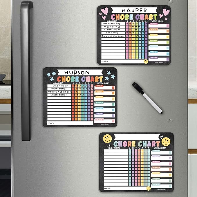 Magnetic Chore Chart for Kids Multiple Kids Chore Board for Home and School by HadleyDesigns