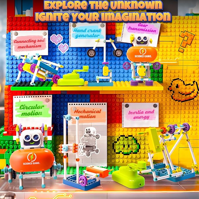 SMILESSKIDDO 50-in-1 Robot Kit, 438 Pcs DIY Educational Science Kit, Multiple Model STEM Toys, Building Experiment Toys for Ages 6-13 Boys Girls, Ideal Gift for Christmas, Holidays (8025E)