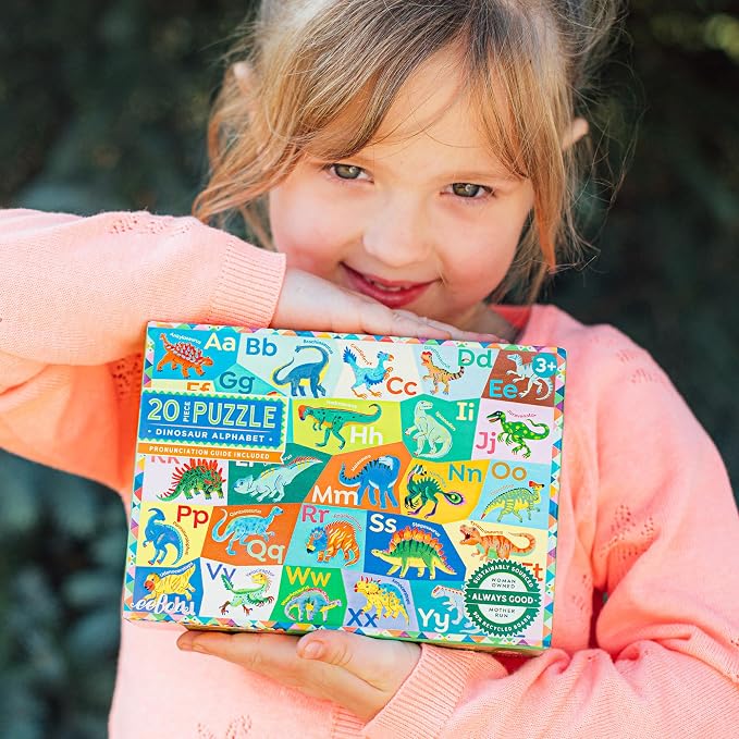 eeBoo Dinosaur Alphabet 20 Giant Piece Children's Puzzle, 15" x 11" - Image 5