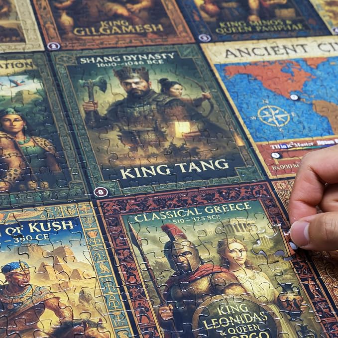 Think2Master Ancient Civilizations World History Jigsaw Puzzle 1000 Pieces Large Format for 13+, Teens, Adults & Families. Great Gift. Historical Timeline & World Map. Size: 26.8” X 18.9” - Image 2