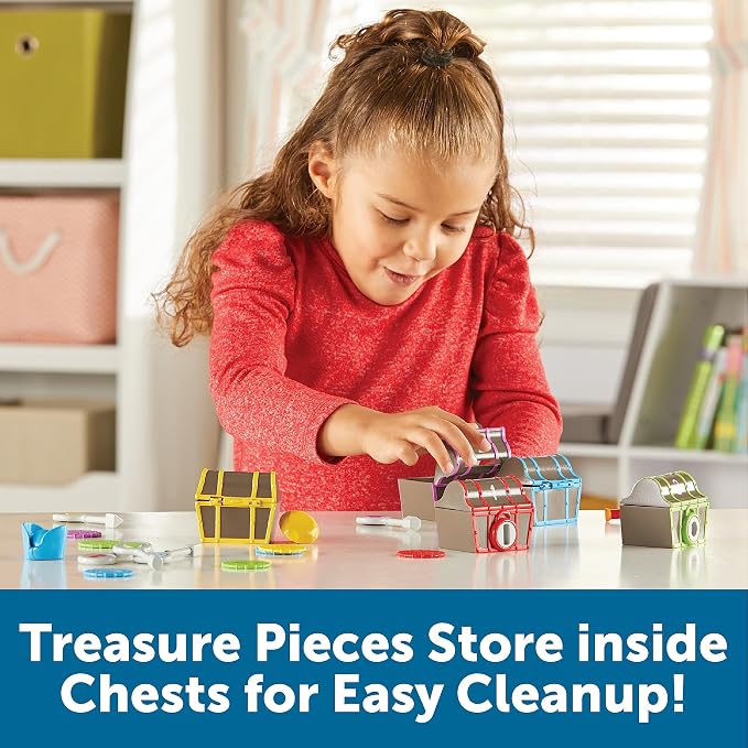 Learning Resources Sorting Surprise Pirate Treasure - 30 Pieces, Ages 3+ Color, Sorting & Matching Skills Toy, Fine Motor Skills Toys for Toddlers, Preschool Learning Toys - Image 5