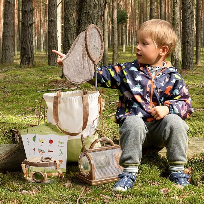 ROBOTIME Kids Explorer Kit, Outdoor Bug Catcher Kit for Kids with Magnifying Glass & Butterfly Net, Fun Bug Catching Kit for Backyard & Camping, Bug Catcher for Boys & Girls 3-12 - Image 8