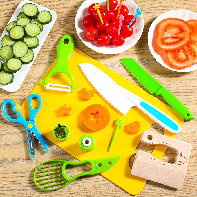 46Pcs Kids Knife Set for Real Cooking | Montessori Kitchen Tools | Age 4-12 - Image 2