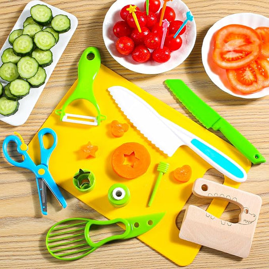40Pcs Kids Knife Set for Real Cooking | Montessori Kitchen Tools | Age 4-12 - Image 2
