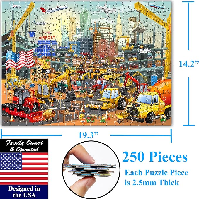 Think2Master Construction in New York City, USA 250 Pieces Jigsaw Puzzle. Great Puzzle for Adults and Seniors. Easier to Handle Larger Pieces. Size: 14.2” X 19.3” - Image 6
