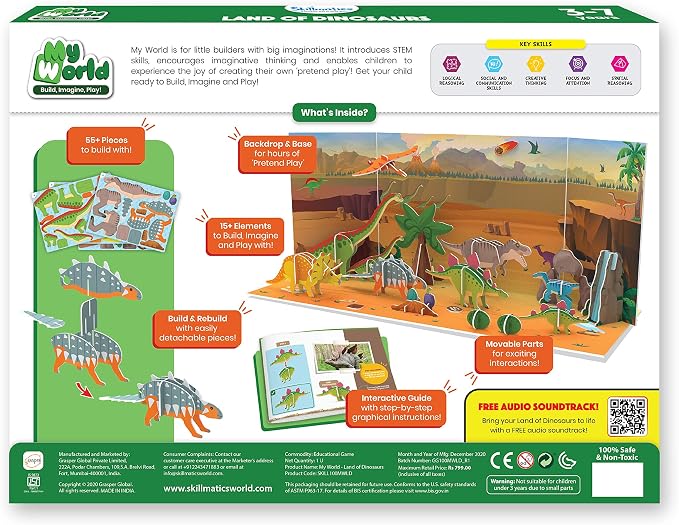 Skillmatics STEM Building Toy – My World Land of Dinosaurs - Image 5