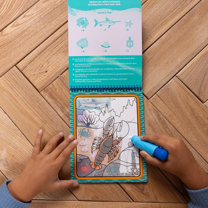 Melissa & Doug On The Go Water Wow! Mess Free Coloring Book,Reusable Water-Reveal Activity Pad,Under The Sea,Travel Toys,Party Favors,for Toddlers & Kids Ages 3+ - FSC Certified,(Pack of 2) - Image 7