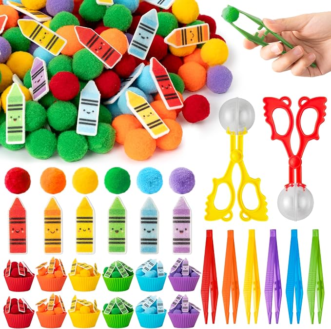 EZdhuawuse Crayon Sensory Bin Fillers, 321Pcs Back to School Fine Motor Set by EZdhuawuse