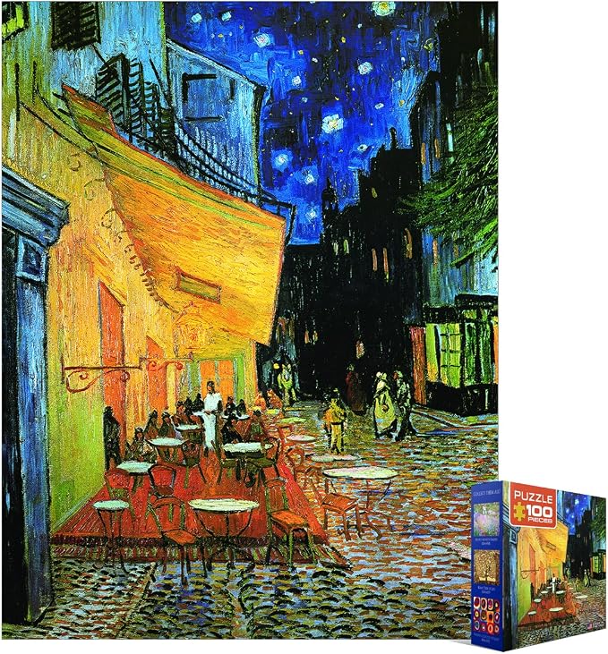 EuroGraphics Cafe at Night by Vincent Van Gogh Mini Puzzle (100-Piece) - Image 3