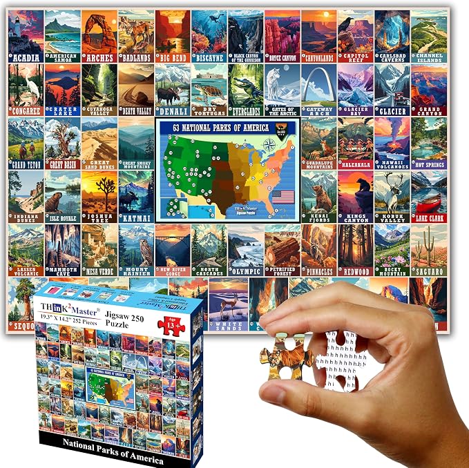Think2Master Vintage USA National Park 250 Pieces Jigsaw Puzzle. Great for Adults and Seniors. 14.2” X 19.3” - Image 7