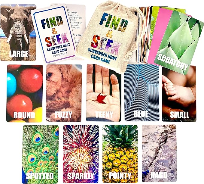 Hapinest Find and Seek Scavenger Hunt Card Game, Indoor Outdoor Activities for Kids Toddler & Family, Beach Camping Travel Car Games for Road Trips, Kids Scavenger Hunt Game Age 3 4 5 6 Years Old & Up - Image 2