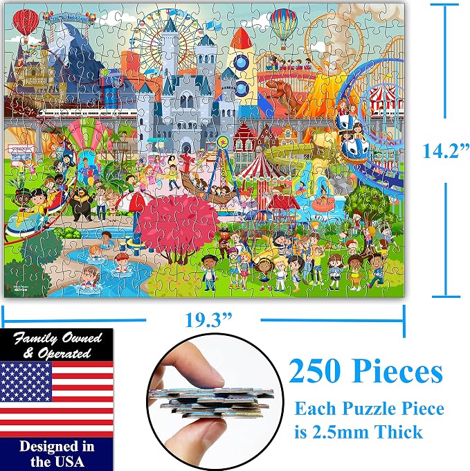 Think2Master Amusement Park 250 Pieces Jigsaw Puzzle. Great Gift. Large Pieces. Size: 14.2” X 19.3” - Image 6